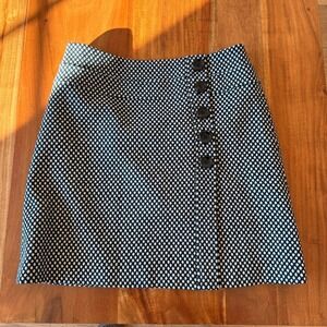 Talbots Petites Women's Black/White 100% Wool Mini Skirt Size 10